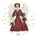 Angels Singing Carols (Red) Sticker