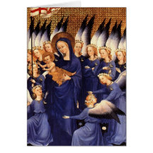 Angels Surrounding Virgin & Child - Wilton Diptych Greeting Cards