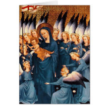 Angels Surrounding Virgin & Christ Child Card
