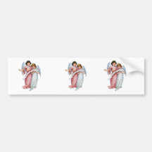 Angels With Vintage Dresses And Music Notes Bumper Sticker