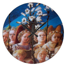 ANGELS WITH WHITE LILIES CLOCK
