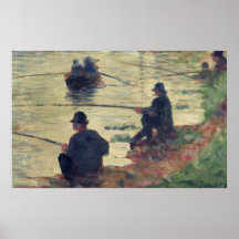 Anglers, Study for 'La Grande Jatte', 1883 Print