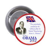 Anglo-Americans for OBAMA 2012 political pinback b