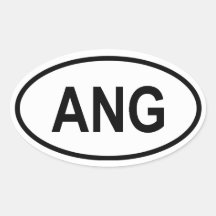 Angola "ANG" Oval Sticker