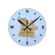 Angola Map Clock