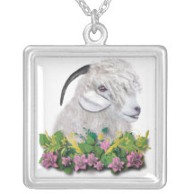 Angora Goat Floral   Necklace