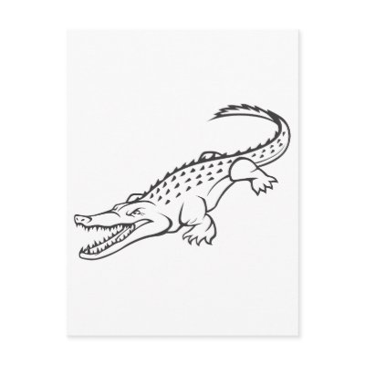 Angry American Crocodile Post Card by graphicdesigner