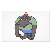 Angry ape cartoon photo print