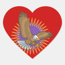 Angry Bald Eagle Landing Sticker