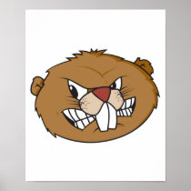 angry beaver face posters