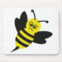 angry bee icon mousepads