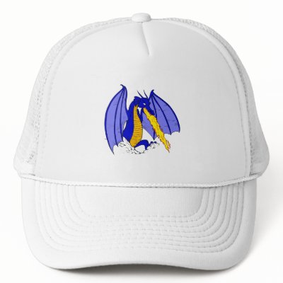 Angry Blue Fire Breather Hat by dragons_lair
