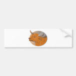 angry bull head retro bumper stickers