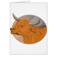 angry bull head retro cards