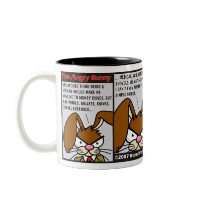 Angry Bunny - Kill for Coffee 3 Mugs by wislander