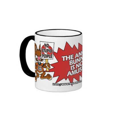 Angry Bunny Not Amused mug by wislander