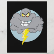 Angry Cartoon Black Cloud With Lightning Flyer