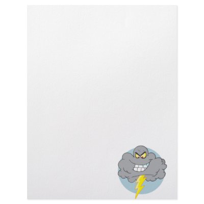 Angry Cartoon Black Cloud With Lightning Letterhead Template by super_shop