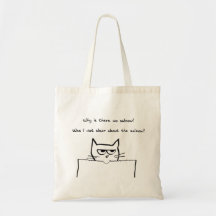 Angry Cat Demands Salmon Tote Bags