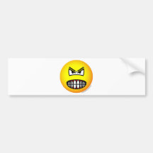 Angry emoticon bumper sticker