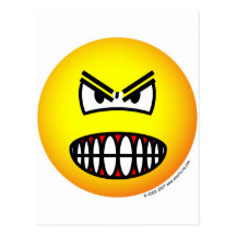 Angry emoticon post cards