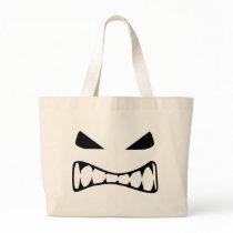 Angry face canvas bag