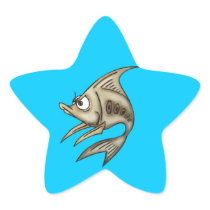 Angry Fish Star Stickers