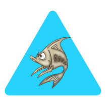Angry Fish Triangle Sticker