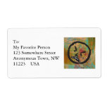 Angry grouchy yuck face mad fun contemporary art personalised shipping labels