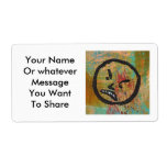 Angry grouchy yuck face mad fun contemporary art shipping labels