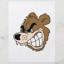angry growling bear face custom flyer