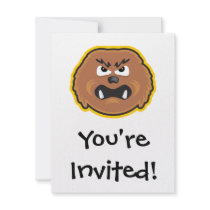 angry hairy monster face personalized announcement