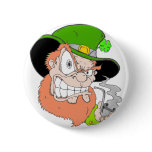 Angry Leprechaun Pinback Buttons