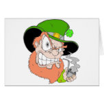 Angry Leprechaun Greeting Cards