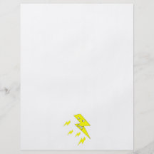 Angry Lightning Bolt. Yellow on White. Personalized Flyer