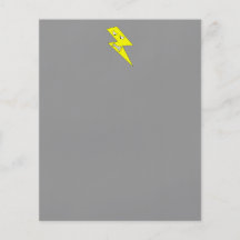 Angry Lightning. Yellow on Grey. Personalized Flyer