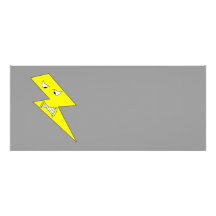 Angry Lightning. Yellow on Grey. Personalized Invite