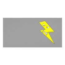 Angry Lightning. Yellow on Grey. Photo Card