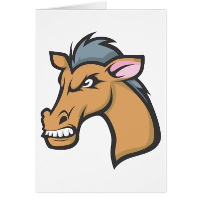 Angry Mad Wild Brown Horse Cartoon by graphicdesigner
