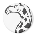 Angry Mad Wild Giraffe Outline Cartoon Refrigerator Magnets
