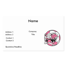 angry mean extreme soccer ball girls pink business card