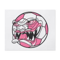 angry mean extreme soccer ball girls pink full colour flyer