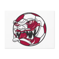 angry mean extreme soccer ball graphic post cards
