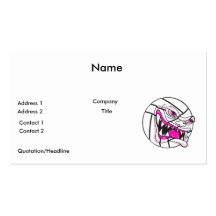 angry mean volleyball extreme pink girls business card templates