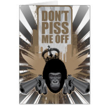 Angry Monkey with Gun Cards