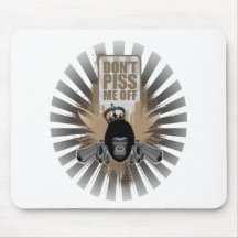 Angry Monkey with Gun Mousepad