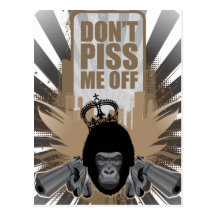 Angry Monkey with Gun Post Card