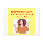angry psychology joke post card