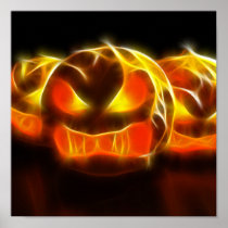 Angry Pumpkins at Halloween Print
