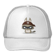 Angry raccoon cap cute cartoon funny character hat